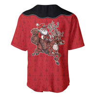 Western Yoke Baseball Jersey Santa Cowboy Style - Wonder Print Shop