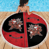 Western Yoke Beach Blanket Santa Cowboy Style - Wonder Print Shop