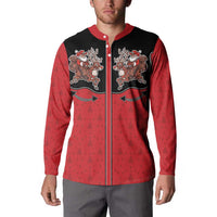 Western Yoke Button Sweatshirt Santa Cowboy Style - Wonder Print Shop