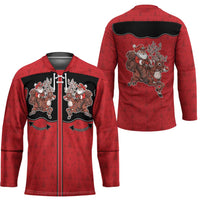 Western Yoke Hockey Jersey Santa Cowboy Style - Wonder Print Shop