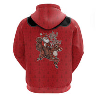 Western Yoke Hoodie Santa Cowboy Style - Wonder Print Shop