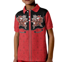 Western Yoke Kid Polo Shirt Santa Cowboy Style - Wonder Print Shop