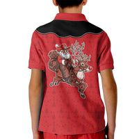 Western Yoke Kid Polo Shirt Santa Cowboy Style - Wonder Print Shop