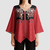 Western Yoke Kimono Sleeve Blouse Santa Cowboy Style - Wonder Print Shop