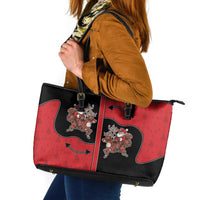 Western Yoke Leather Tote Bag Santa Cowboy Style - Wonder Print Shop