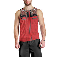 Western Yoke Men Tank Top Santa Cowboy Style - Wonder Print Shop