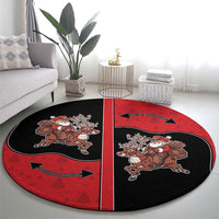 Western Yoke Round Carpet Santa Cowboy Style - Wonder Print Shop