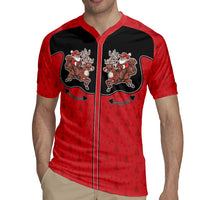 Western Yoke Rugby Jersey Santa Cowboy Style - Wonder Print Shop