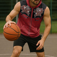 Western Yoke Sleeveless Hoodie Santa Cowboy Style - Wonder Print Shop