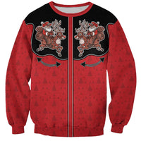 Western Yoke Sweatshirt Santa Cowboy Style - Wonder Print Shop