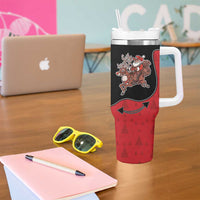 Western Yoke Tumbler With Handle Santa Cowboy Style - Wonder Print Shop