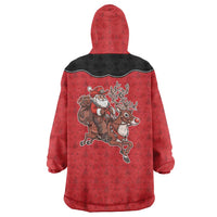 Western Yoke Wearable Blanket Hoodie Santa Cowboy Style - Wonder Print Shop