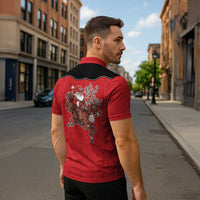 Western Yoke Zipper Polo Shirt Santa Cowboy Style - Wonder Print Shop