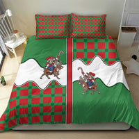 Western Yoke Bedding Set Mrs Claus Cowgirl Style - Wonder Print Shop