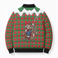 Western Yoke Bomber Puffer Jacket Mrs Claus Cowgirl Style - Wonder Print Shop