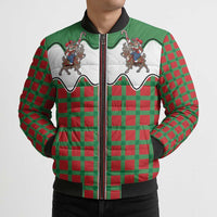 Western Yoke Bomber Puffer Jacket Mrs Claus Cowgirl Style - Wonder Print Shop