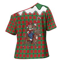 Western Yoke Cross Shoulder Shirt Mrs Claus Cowgirl Style - Wonder Print Shop