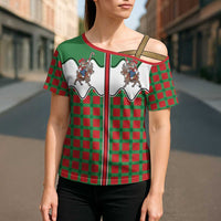 Western Yoke Cross Shoulder Shirt Mrs Claus Cowgirl Style - Wonder Print Shop