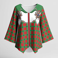 Western Yoke Kimono Sleeve Blouse Mrs Claus Cowgirl Style - Wonder Print Shop