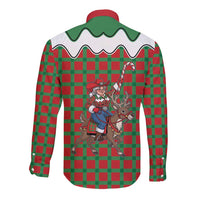 Western Yoke Long Sleeve Button Shirt Mrs Claus Cowgirl Style - Wonder Print Shop