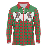 Western Yoke Long Sleeve Polo Shirt Mrs Claus Cowgirl Style - Wonder Print Shop