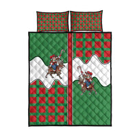 Western Yoke Quilt Bed Set Mrs Claus Cowgirl Style - Wonder Print Shop