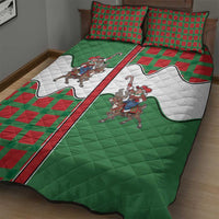 Western Yoke Quilt Bed Set Mrs Claus Cowgirl Style - Wonder Print Shop