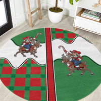 Western Yoke Round Carpet Mrs Claus Cowgirl Style - Wonder Print Shop