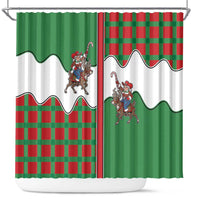 Western Yoke Shower Curtain Mrs Claus Cowgirl Style - Wonder Print Shop