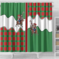 Western Yoke Shower Curtain Mrs Claus Cowgirl Style - Wonder Print Shop