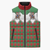 Western Yoke Sleeveless Puffer Jacket Mrs Claus Cowgirl Style - Wonder Print Shop