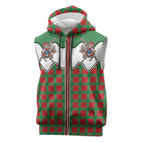Western Yoke Sleeveless Zip Hoodie Mrs Claus Cowgirl Style - Wonder Print Shop