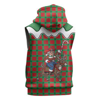 Western Yoke Sleeveless Zip Hoodie Mrs Claus Cowgirl Style - Wonder Print Shop