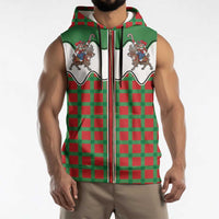 Western Yoke Sleeveless Zip Hoodie Mrs Claus Cowgirl Style - Wonder Print Shop