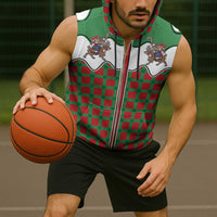 Western Yoke Sleeveless Zip Hoodie Mrs Claus Cowgirl Style - Wonder Print Shop