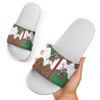 Western Yoke Slide Sandals Mrs Claus Cowgirl Style - Wonder Print Shop