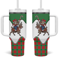Western Yoke Tumbler With Handle Mrs Claus Cowgirl Style - Wonder Print Shop