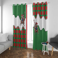 Western Yoke Window Curtain Mrs Claus Cowgirl Style - Wonder Print Shop