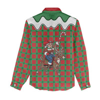 Western Yoke Women Casual Shirt Mrs Claus Cowgirl Style - Wonder Print Shop