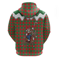 Western Yoke Zip Hoodie Mrs Claus Cowgirl Style - Wonder Print Shop