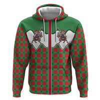 Western Yoke Zip Hoodie Mrs Claus Cowgirl Style - Wonder Print Shop