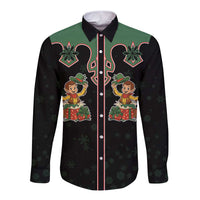 Western Yoke Long Sleeve Button Shirt Elves Cowboy Style - Wonder Print Shop