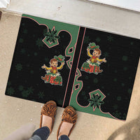 Western Yoke Rubber Doormat Elves Cowboy Style - Wonder Print Shop