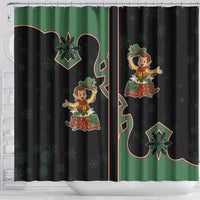 Western Yoke Shower Curtain Elves Cowboy Style - Wonder Print Shop