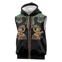 Western Yoke Sleeveless Zip Hoodie Elves Cowboy Style - Wonder Print Shop
