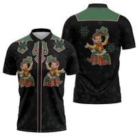 Western Yoke Zipper Polo Shirt Elves Cowboy Style - Wonder Print Shop