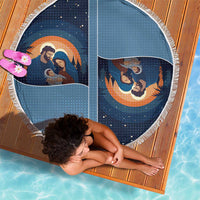 Western Yoke Beach Blanket Holy Family Christmas Cowboy Style - Wonder Print Shop