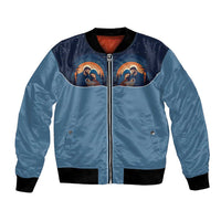 Western Yoke Bomber Jacket Holy Family Christmas Cowboy Style - Wonder Print Shop