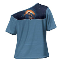 Western Yoke Cross Shoulder Shirt Holy Family Christmas Cowboy Style - Wonder Print Shop