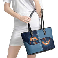 Western Yoke Leather Tote Bag Holy Family Christmas Cowboy Style - Wonder Print Shop
